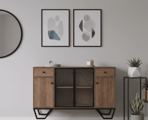 كونسول وبوفيه مودرن - تصميم عملي بلمسات هندسية أني...