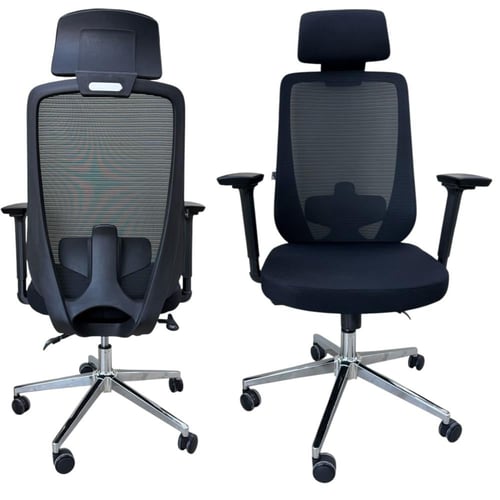 كرسي مكتبي دوار مريح بتصميم عصري لون أسود