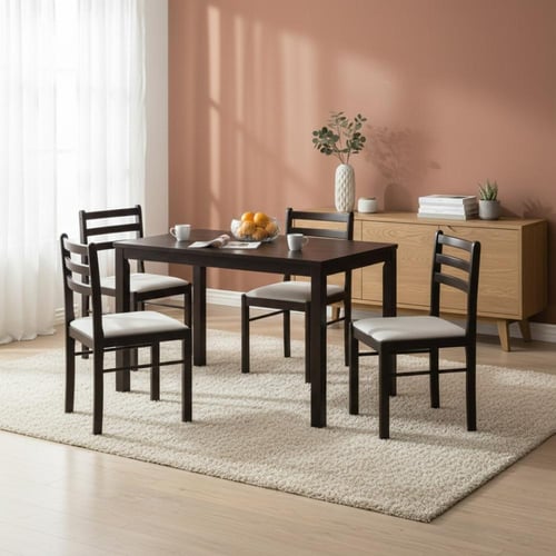 طاولة طعام 4 كرسي بتصميم راقي بألوان مختلفة