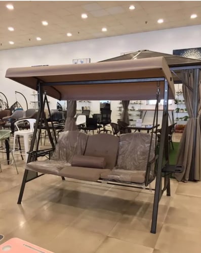 أرجوحة مريحة للحدائق والشرفات بثلاثة مقاعد