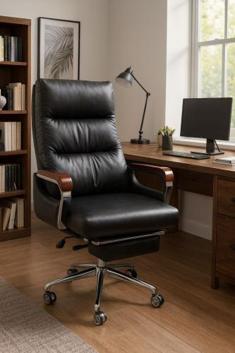 كرسي مكتبي بمسند قدم بتصميم عصري وحديث بألوان مختل...