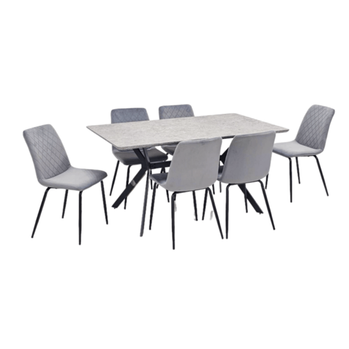 طاولة طعام خشب أنيقة وعصرية لـ 6 أشخاص