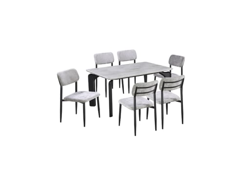 طاولة طعام رخام بتصميم أنيق 4,6,8,10 كرسي بلون رما...