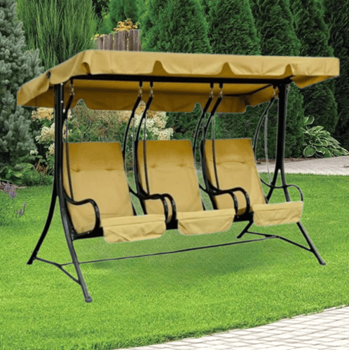 مرجيحة خارجية مريحة مع مظلة 3 اشخاص