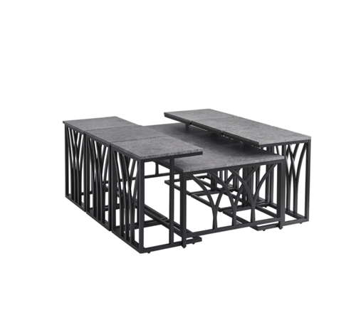 طقم طاولات متعدد الاستخدامات وعصري 6+1