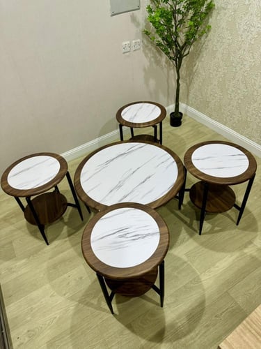 طقم طاولات خدمه 4+1 مقاس 80 سم