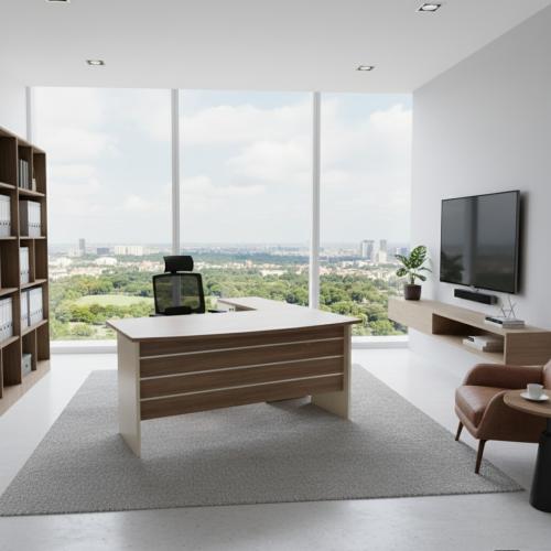 طاولة مكتب عمل بتصميم هندسي