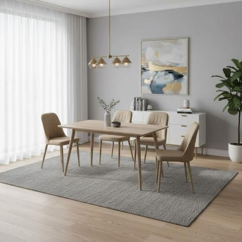 طاولة طعام عصرية مع أربعة كراسي