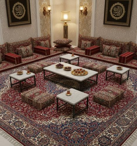 طقم طاولات خدمة أرضي بتصميم راقي بألوان مختلفة