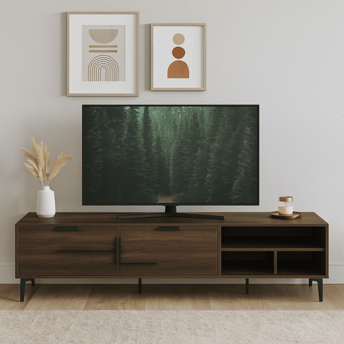 طاولة تلفاز خشبية 180 سم تصميم عصري فاخر