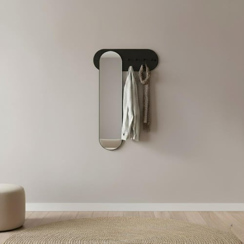 علاقة ملابس حائطية مع مرايا الأناقة والوظيفة في قط...