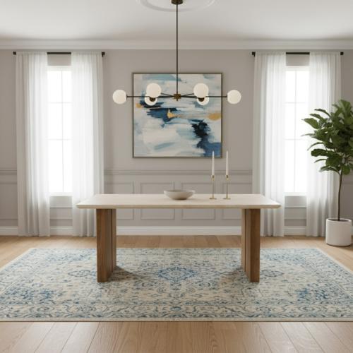 طاولة طعام بتصميم عملي بألوان مختلفة مقاس 160 سم