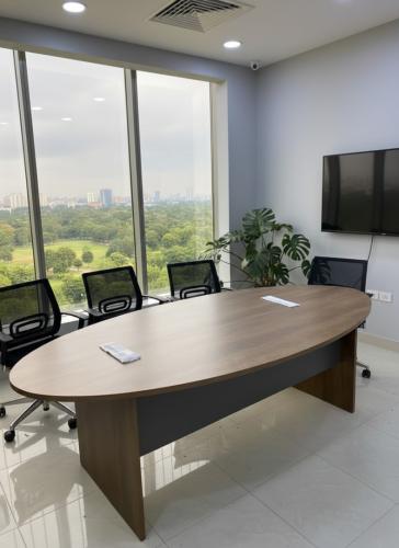 طاولة اجتماعات بتصميم أنيق بيضاوي مقاس 200 سم