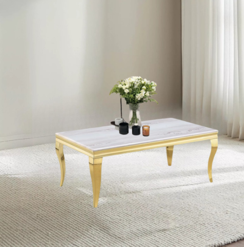 طاولة خدمة وسط استيل ورخام فاخرة بتصميم كلاسيكي عص...