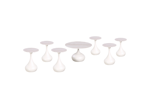 طقم طاولات خدمة سراميك بتصميم فريد بألوان مختلفة 6...