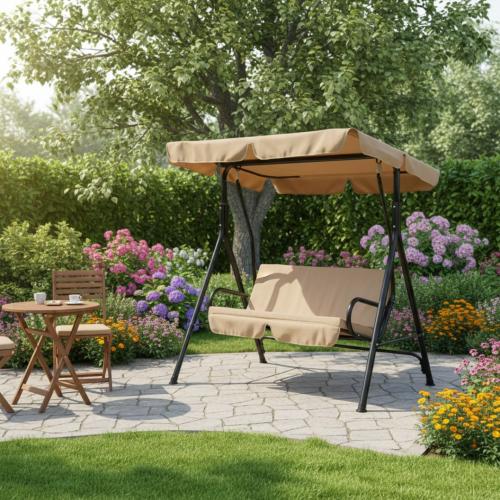 أرجوحة خارجية مريحة مع مظلة