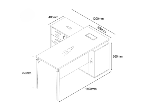 مكتب زاوية عصري وعملي مقاس 140 سم