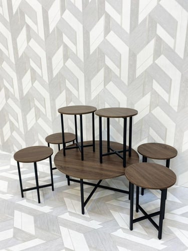 طقم طاولات خدمة عصري وأنيق 6+1