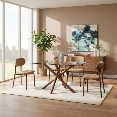 طاوله طعام زجاج مربعه تتميز بالرقي 4,6,8 كرسي