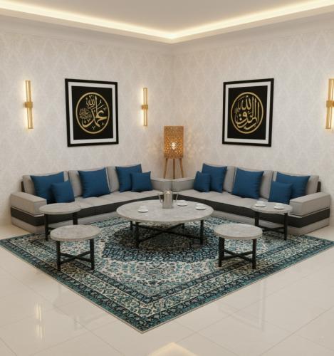 طقم طاولات خدمة أرضي بتصميم أنيق بألوان مختلفة