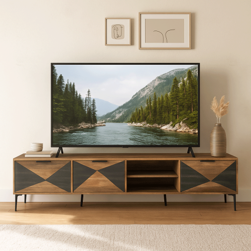 طاولة تلفاز مودرن بتصميم هندسي مقاس 200 سم