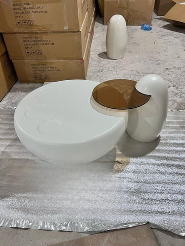 طقم طاولات خدمة دائرية بتصميم حديث