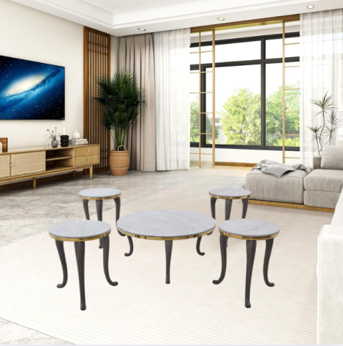 طقم طاولات خدمة راقية سيراميك فاخر4+1