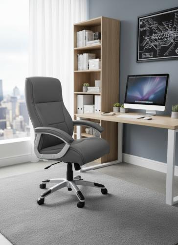 كرسي مكتبي دوار لون رمادي