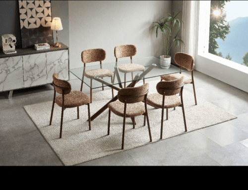 طاوله طعام زجاج مربعه تتميز بالرقي 4,6,8 كرسي