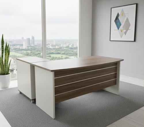 مكتب زاوية أنيق وعصري للمكتب المنزلي أو المكتبي