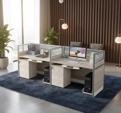 مكتب ورك ستيشن لـ 2 أشخاص تصميم عصري ووظيفي