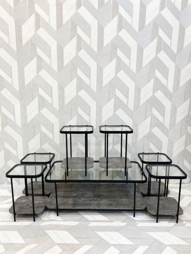 طقم طاولات خدمه بتصميم مبتكر 6+1