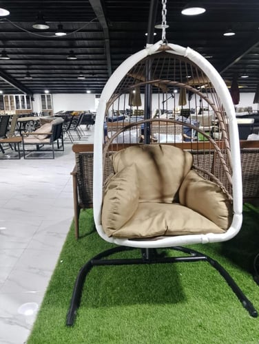 كرسي مرجيحة تصفيط أنيق وعصري للاسترخاء