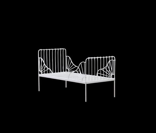 سرير معدني يتميز بخطوطه الانسيابية بألوان مختلفة