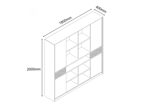 خزانة مكتبية أنيقة وعملية مقاس 180 سم