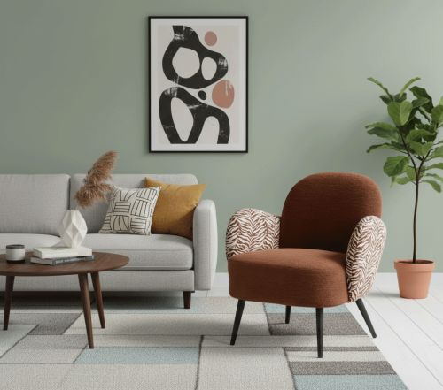 كنب مفرد بتصميم مريح بألوان مختلفة