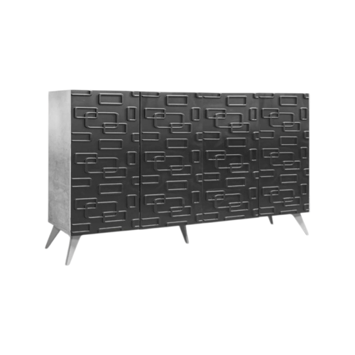 دولاب استقبال مقاس 150 سم لون أسود مع رمادي