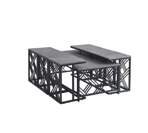 طقم طاولات متعدد الاستخدامات وعصري 6+1