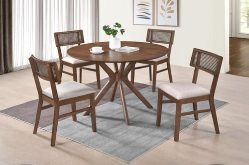 طاولة طعام 4 كرسي خشب ماليزي بتصميم عصري