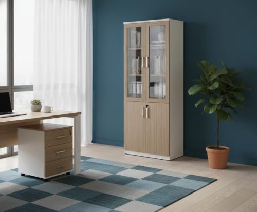 دولاب مكتبي خشبي أنيق مقاس 80 سم