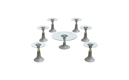 طقم طاولات خدمة بتصميم خيالي 6+1