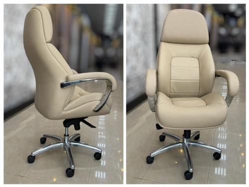 كرسي مكتبي جلد بتصميم متحرك بألوان مختلفة
