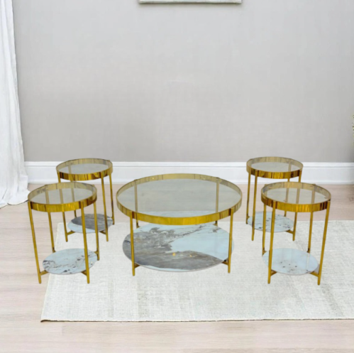 طقم طاولات قهوة فاخر بتصميم عصري