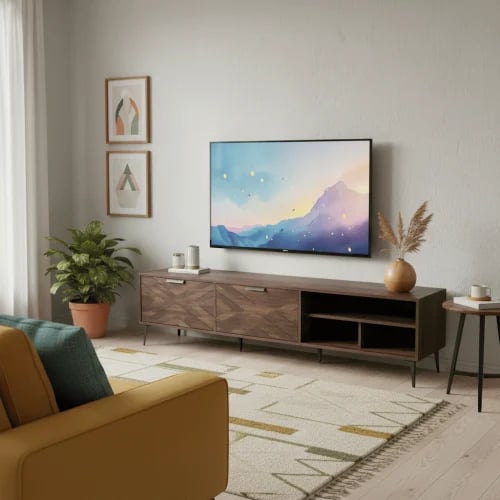 طاولات تلفاز بتصميم هندسي مميز مقاس 180 سم