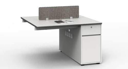 وحدة عمل ثنائية مع تمديد تصميم عصري وعملي للمكاتب