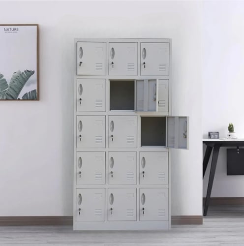 خزانة تخزين معدنية 15 خانة