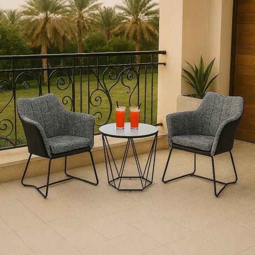 كرسين وطاوله رمادي داكن