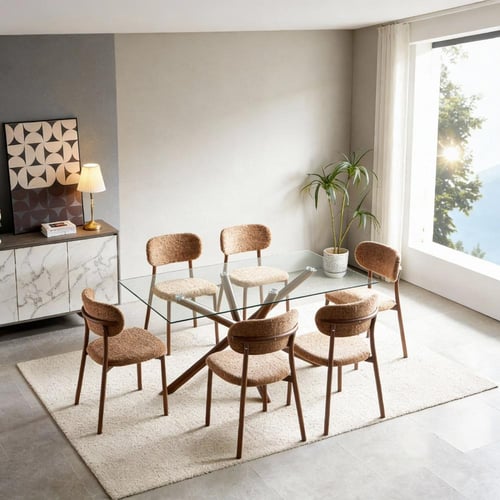 طاوله طعام زجاج مربعه تتميز بالرقي 4,6,8 كرسي