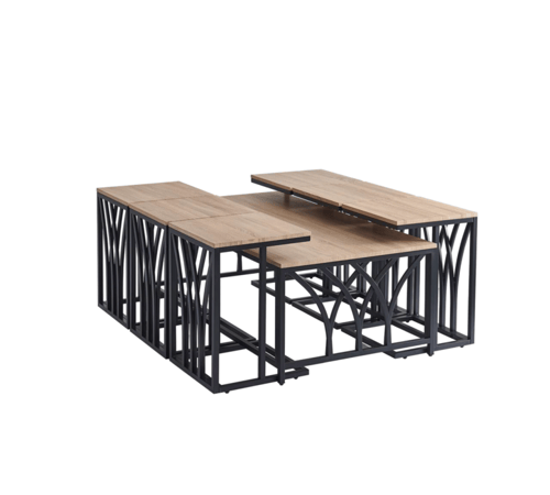 طقم طاولات متعدد الاستخدامات وعصري 6+1