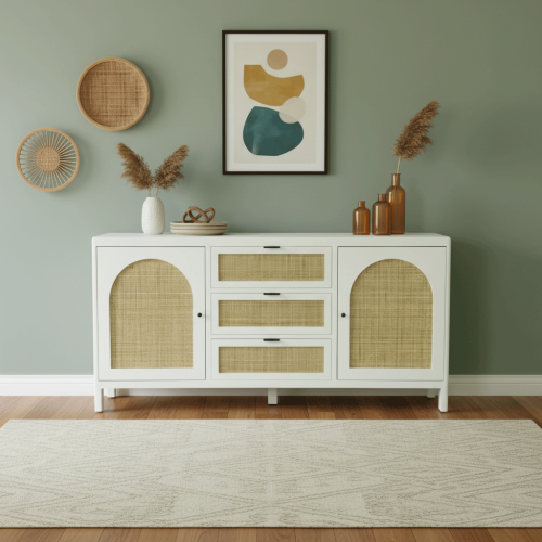 دولاب بوفيه أنيق بأبواب وأدراج عملية مقاس 160 سم